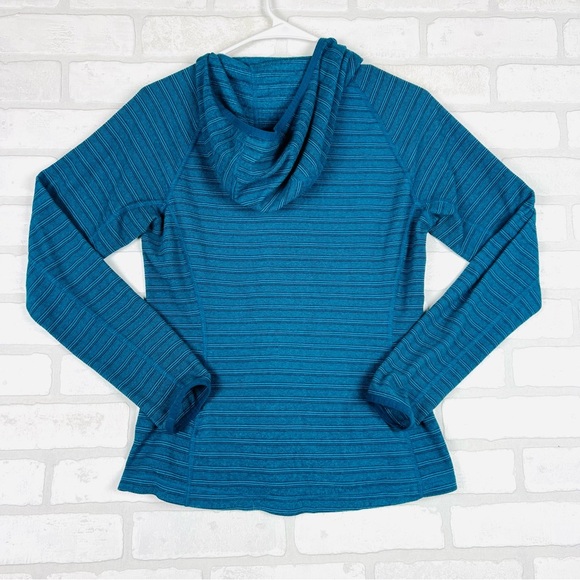 The North Face Fleece Small Women's Lightweight Full Zip Blue Stripe Jacket Teal - Picture 12 of 12